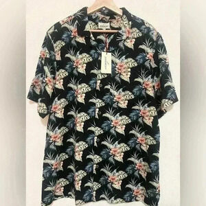 Jeremiah American Legacy Button Up Tropical Hawaiian Short Sleeve,Size L,NWT